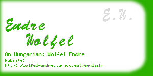 endre wolfel business card
